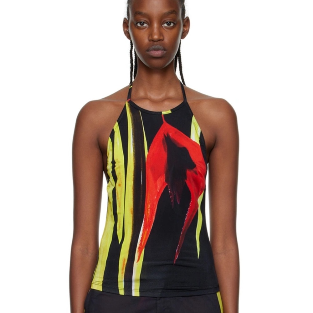 Louisa Ballou Printed High Neck Halter Top